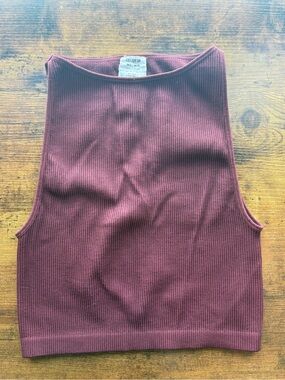 Cotton On Ribbed Maroon Cropped Tank Top